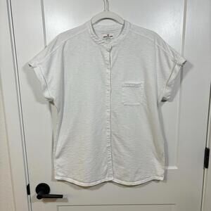 Women’s 100% Pima Cotton American Giant White Button Down Shirt - Size Large